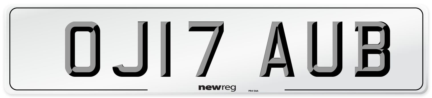 OJ17 AUB Number Plate from New Reg